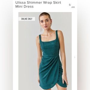 BRAND NEW Blue Rain Shimmer Wrap Skirt Mini Dress